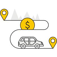 Illustration to save on vehicle registration fees in oregon and receive monthly statements with applicable fuel tax credits.