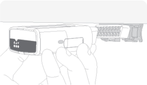 Installation step 4 graphic device set-up secure using the provided cable tie updating when green and blue LEDs turn solid